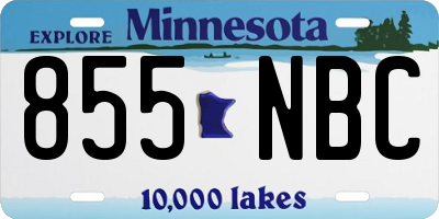 MN license plate 855NBC