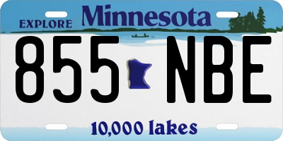 MN license plate 855NBE