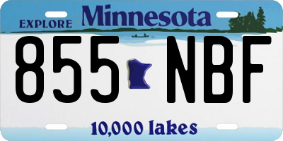 MN license plate 855NBF
