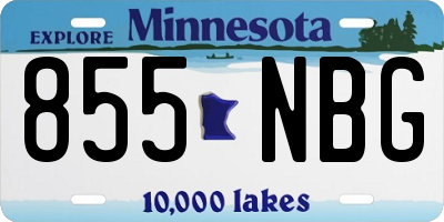 MN license plate 855NBG