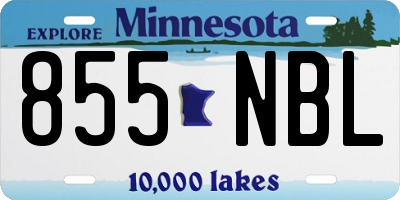 MN license plate 855NBL