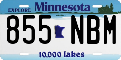 MN license plate 855NBM