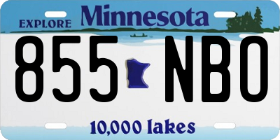 MN license plate 855NBO