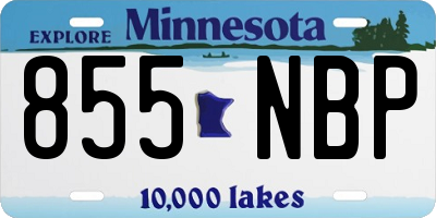 MN license plate 855NBP