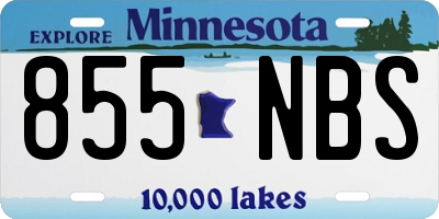 MN license plate 855NBS