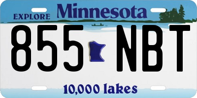 MN license plate 855NBT