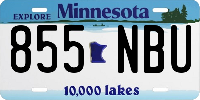 MN license plate 855NBU