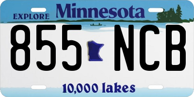 MN license plate 855NCB