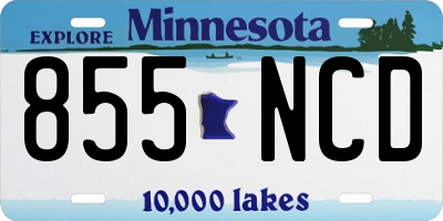 MN license plate 855NCD