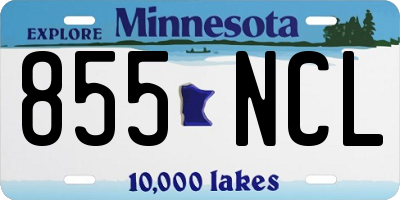 MN license plate 855NCL
