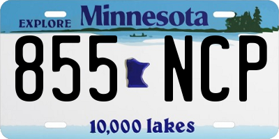 MN license plate 855NCP