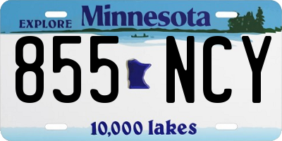 MN license plate 855NCY