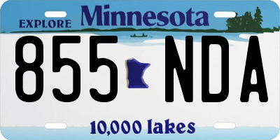 MN license plate 855NDA