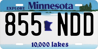 MN license plate 855NDD
