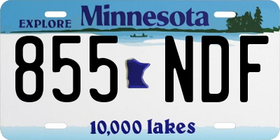 MN license plate 855NDF