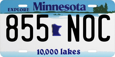 MN license plate 855NOC