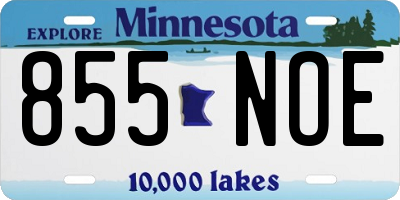 MN license plate 855NOE