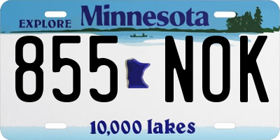 MN license plate 855NOK