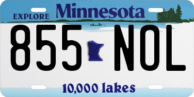 MN license plate 855NOL