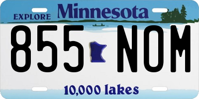 MN license plate 855NOM