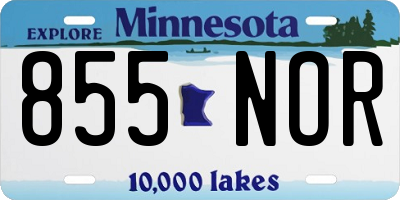 MN license plate 855NOR