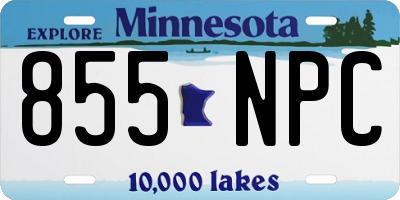 MN license plate 855NPC