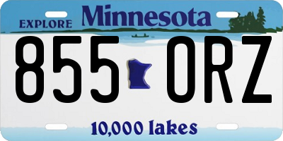 MN license plate 855ORZ