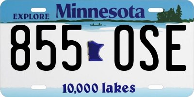 MN license plate 855OSE