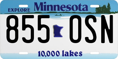 MN license plate 855OSN