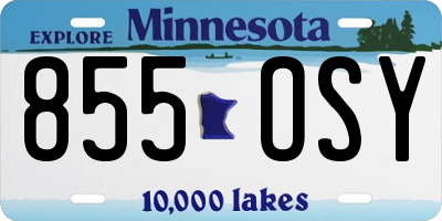 MN license plate 855OSY