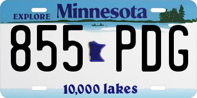 MN license plate 855PDG
