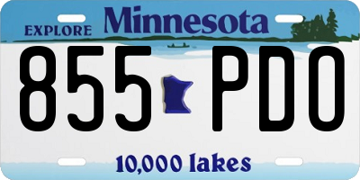 MN license plate 855PDO
