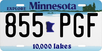 MN license plate 855PGF