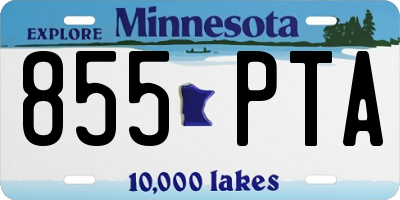 MN license plate 855PTA