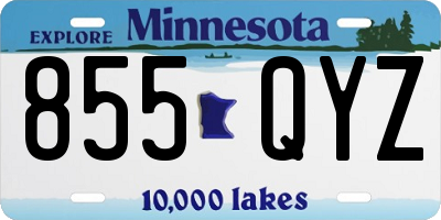 MN license plate 855QYZ
