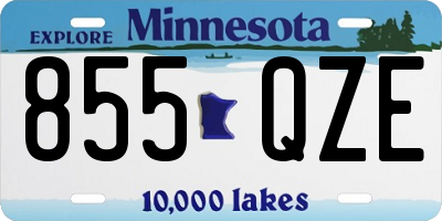 MN license plate 855QZE