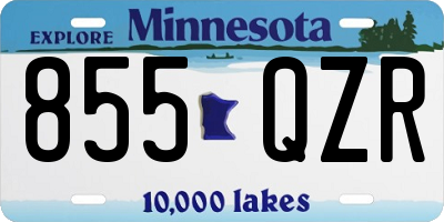MN license plate 855QZR