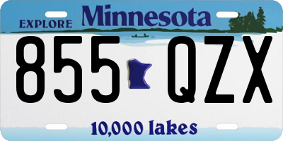 MN license plate 855QZX