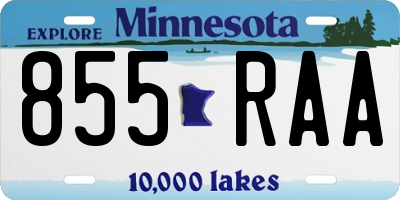 MN license plate 855RAA