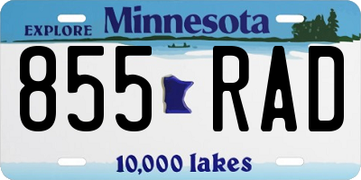 MN license plate 855RAD