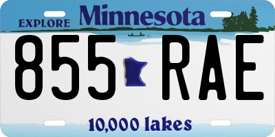 MN license plate 855RAE