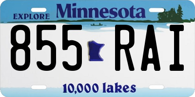MN license plate 855RAI