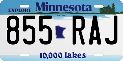 MN license plate 855RAJ