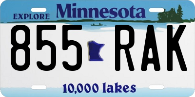 MN license plate 855RAK