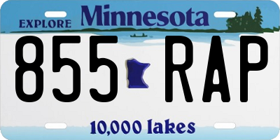MN license plate 855RAP