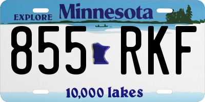 MN license plate 855RKF