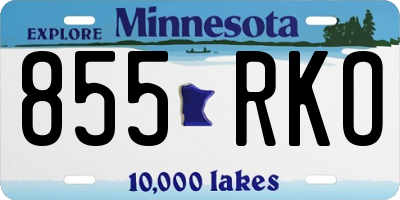MN license plate 855RKO