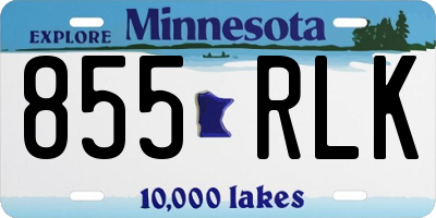 MN license plate 855RLK