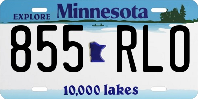 MN license plate 855RLO