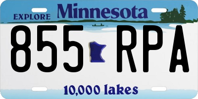 MN license plate 855RPA